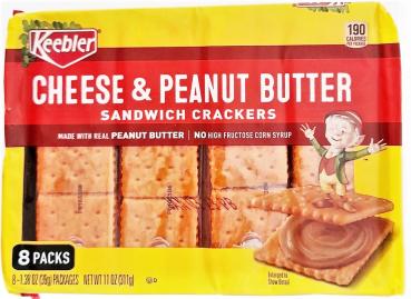 KEEBLER Sandwich Crackers 'Cheese & Peanut Butter' Snack Crackers 311 gr